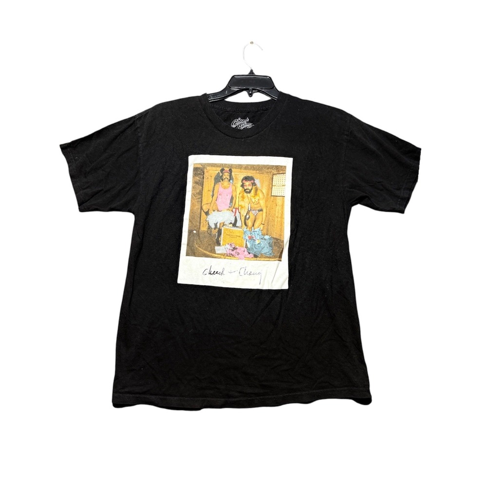 Cheech & Chong Graphic T-Shirt Mens Large Black Up In Smoke Movie Photo Print